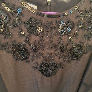 Anne Klein Party Cocktail Dress sleeveless beaded